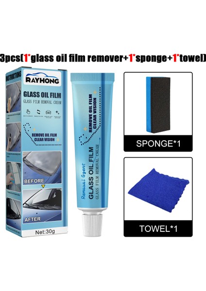 30G Cam Yağı Filmi Temizleme Otomatik Araba Cam Parlatma Cam Yağı Filmi Kaldırıcı Su Lekeleri Temizleme Yağ Filmi Çıkarıcı Banyo Için (Yurt Dışından)