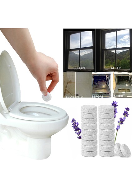 20 Adet Çoklu Köpük Sprey Konsantre Temizleyici Ev Tuvalet Taze Tutucu Temizleyici Lavanta Temizleyici Temizlik Klor Tablet Temiz Lekeler (Yurt Dışından) modelleri