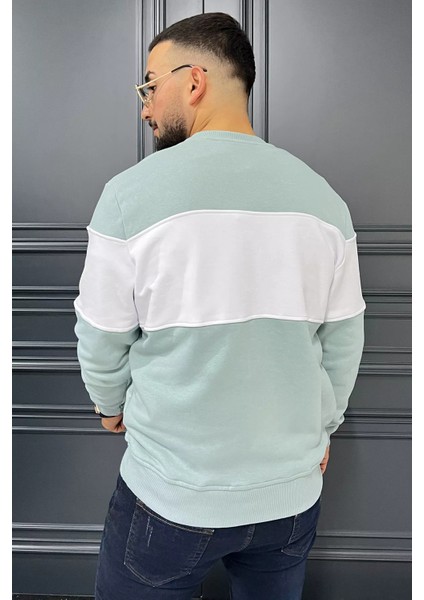 Üç Iplik Şardonlu Nakışlı Erkek Sweatshirt