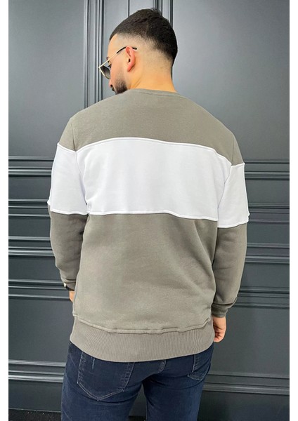 Üç Iplik Şardonlu Nakışlı Erkek Sweatshirt