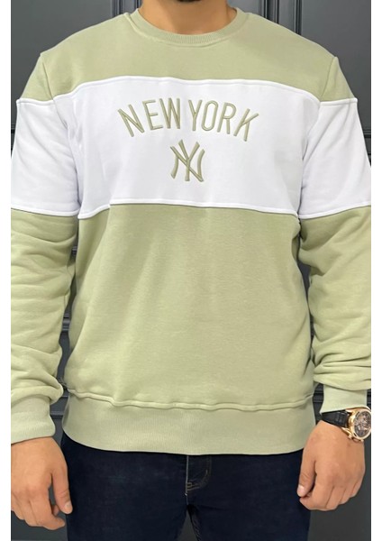 Üç Iplik Şardonlu Nakışlı Erkek Sweatshirt