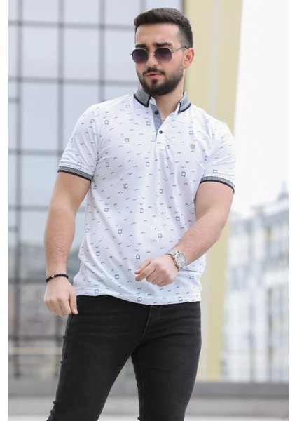 Desenli Likralı Erkek Polo Yaka Tişört modelleri