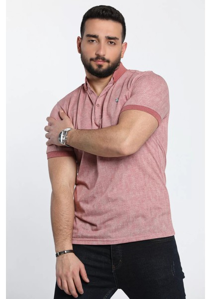Kendinden Desenli Polo Yaka Erkek Tişört fiyatları