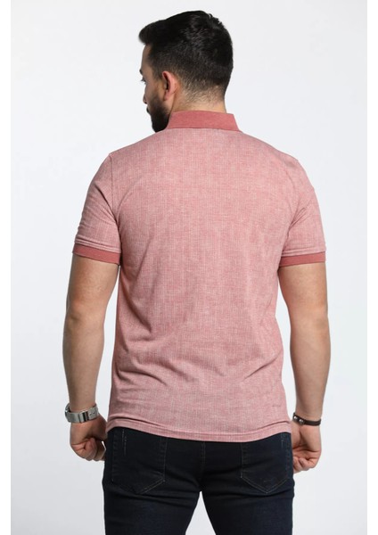 Kendinden Desenli Polo Yaka Erkek Tişört fırsatları