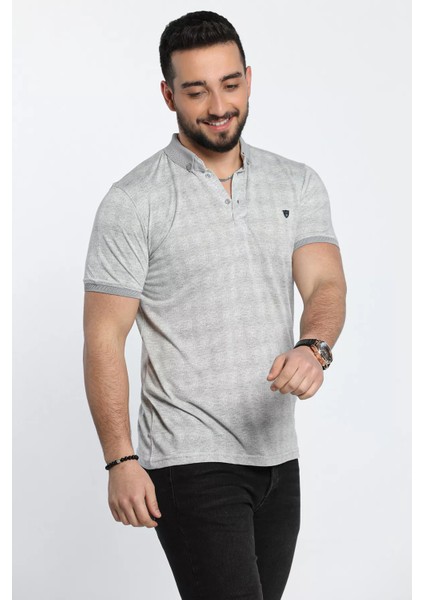 Erkek Çiçek Desenli Likralı Polo Yaka Tişört modelleri