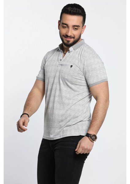 Erkek Çiçek Desenli Likralı Polo Yaka Tişört fırsatları