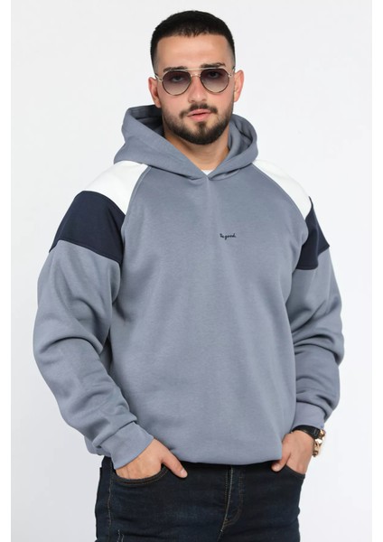 Kapüşonlu Üç Iplik Şardonlu Erkek Sweatshirt