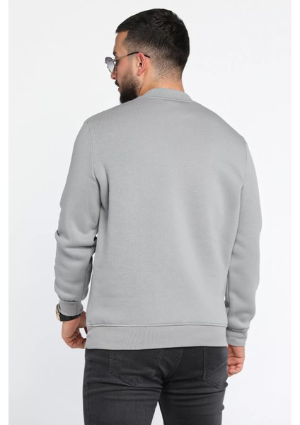 Üç Iplik Şardonlu Bisiklet Yaka Erkek Sweatshirt