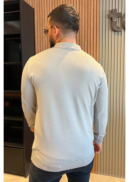 Polo Yaka Yarım Fermuarlı Erkek Triko Kazak P-00013251 modelleri