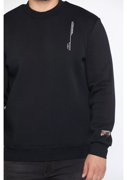 Üç Iplik Şardonlu Bisiklet Yaka Erkek Sweatshirt fırsatları