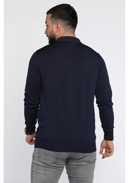 Polo Yaka Yarım Fermuarlı Erkek Triko Kazak P-00013251 modelleri