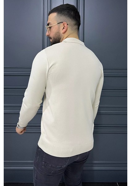 Polo Yaka Yarım Fermuarlı Erkek Triko Kazak P-00013251 modelleri