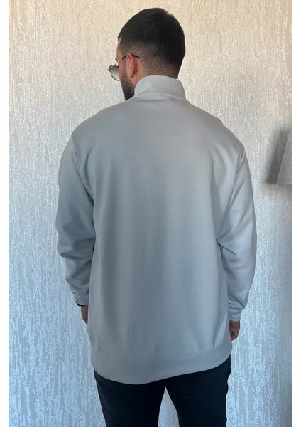 Dik Yaka Fermuarlı Erkek Sweatshirt modelleri