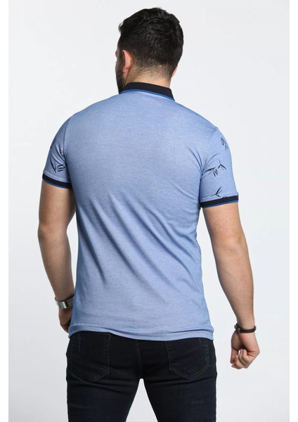Polo Yaka Desenli Ön Düğmeli Erkek Tişört indirimleri