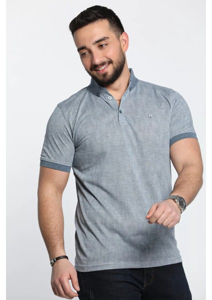 Kendinden Desenli Polo Yaka Erkek Tişört fiyatları