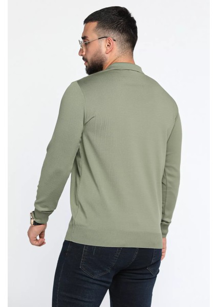 Polo Yaka Yarım Fermuarlı Erkek Triko Kazak P-00013251 modelleri