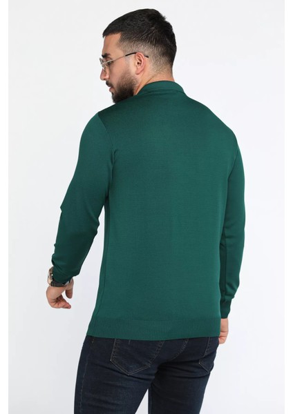 Polo Yaka Yarım Fermuarlı Erkek Triko Kazak modelleri