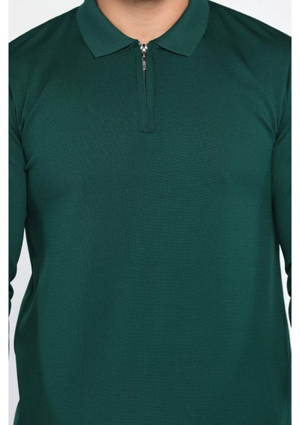Polo Yaka Yarım Fermuarlı Erkek Triko Kazak fırsatları