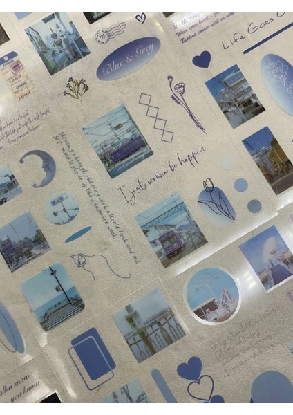 In The Mood For Love 10 Yaprak Mavi Renk Pet Sticker Set/su Geçirmez/bullet Journal