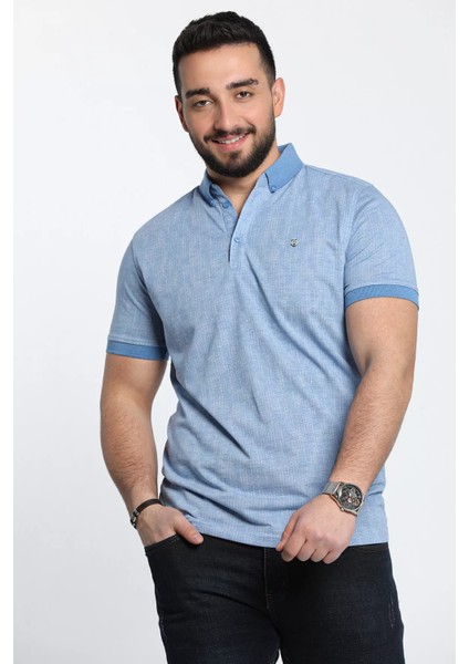 Kendinden Desenli Polo Yaka Erkek Tişört fiyatları