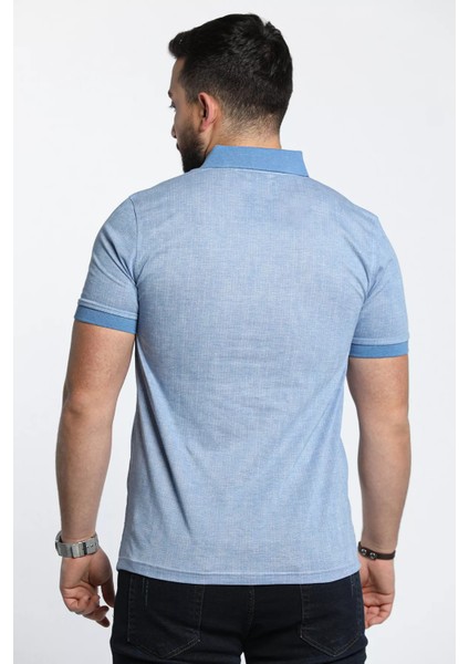 Kendinden Desenli Polo Yaka Erkek Tişört fırsatları