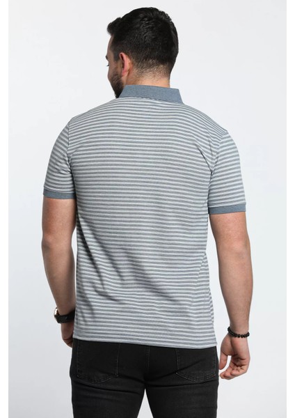 Erkek Çizgi Desenli Likralı Polo Yaka Tişört indirimleri