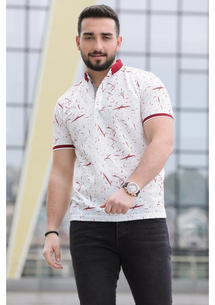 Erkek Desenli Likralı Polo Yaka Tişört modelleri