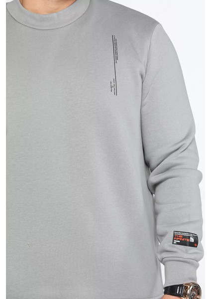 Üç Iplik Şardonlu Bisiklet Yaka Erkek Sweatshirt fırsatları