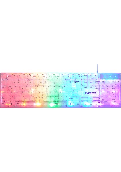 Kb-24 Beyaz Rainbow Q Membrane Oyuncu Klavyesi