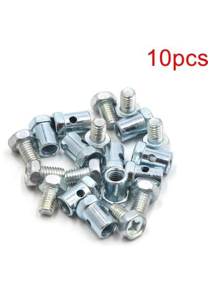 10 Adet Tarzı Adet 5mm Diş Çapı 15 x 8mm Fren Kablosu Tel Lehimsiz Nipel Vida Gümüş Motosiklet Için Vida (Yurt Dışından)