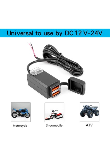 5V3.1A Stili 12V Qc3.0 USB Motosiklet Şarj Cihazı Su Geçirmez Hızlı Şarj Cihazları Mobil Motokros Aksesuarları Için Çift USB Hızlı Güç Adaptörü Anahtarı (Yurt Dışından)
