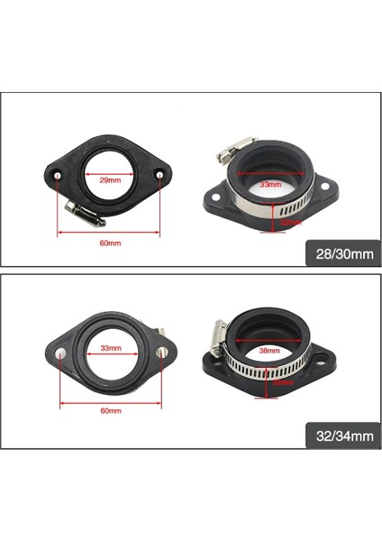28MM 30MM 1 Adet Tarzı Zs Yarış Motosiklet Karbüratör Kauçuk Adaptör Giriş Emme Borusu Mıkunı VM24 Oko Koso Keıhın PE28 mm (Yurt Dışından)