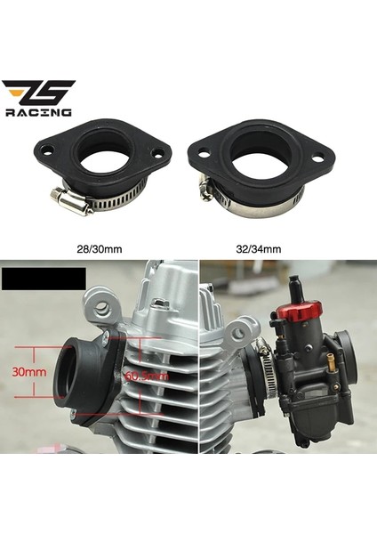 28MM 30MM 1 Adet Tarzı Zs Yarış Motosiklet Karbüratör Kauçuk Adaptör Giriş Emme Borusu Mıkunı VM24 Oko Koso Keıhın PE28 mm (Yurt Dışından)