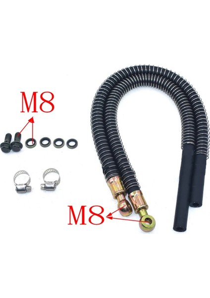 M8 Stili Yakıt Kauçuk Hortum Aksesuarları Motosiklet Tamir Yağı Soğutma Soğutucu Radyatör Sıcaklığı Kauçuk Hortum Contası M10 Vida (Yurt Dışından)