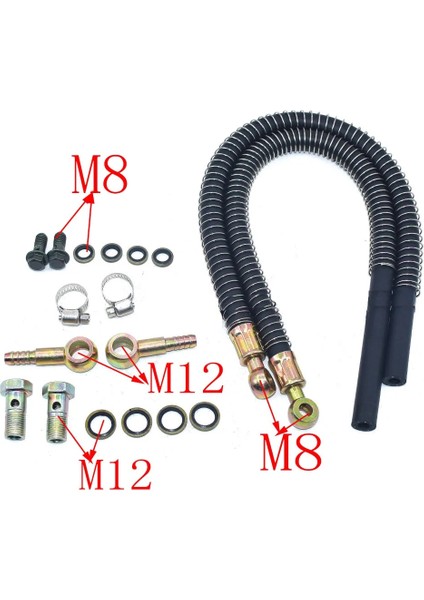 M8 Stili Yakıt Kauçuk Hortum Aksesuarları Motosiklet Tamir Yağı Soğutma Soğutucu Radyatör Sıcaklığı Kauçuk Hortum Contası M10 Vida (Yurt Dışından) modelleri