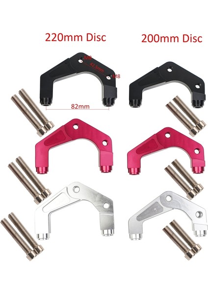 Kırmızı 220MM Cıvata Stili 82MM Adaptör Fren Kaliper Motosiklet Radyal Montaj Kaliper Braketi Tutucu Yamaha Scooter Rsz Jog Force Rpm Adelin ADL01 (Yurt Dışından) fiyatları