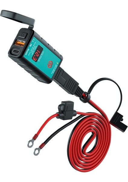 A-Ot Stili 12V USB Motosiklet Şarj Cihazı Su Geçirmez Anahtarı Voltmetre ile Sae USB Tip-C Soket Hızlı Şarj Adaptörü Motosiklet Aksesuarları (Yurt Dışından)