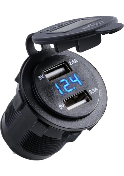 Kırmızı Stil 4.2A Su Geçirmez Çift USB Şarj Soketi Voltmetre ile Güç Çıkışı Araba Tekne Için LED Işık Deniz Atv Motosiklet Plastik (Yurt Dışından) fırsatları