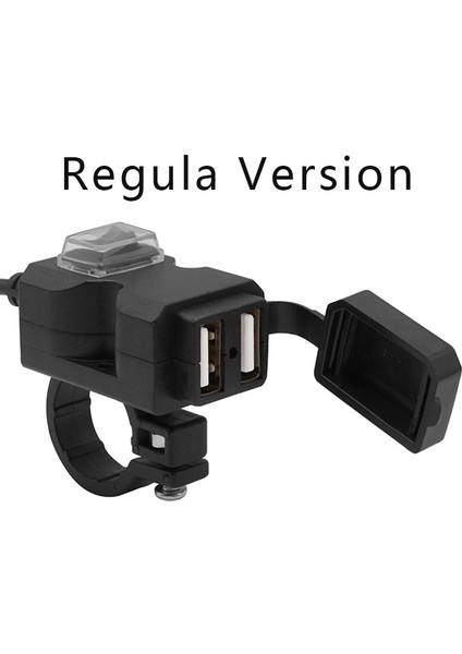 Normal Sürüm Stili Motosiklet Çift USB 12V Su Geçirmez Gidon Dijital Ekran Qca Adaptörü Güç Soketi Splitter Şarj Cihazı Cep Telefonu Için (Yurt Dışından)