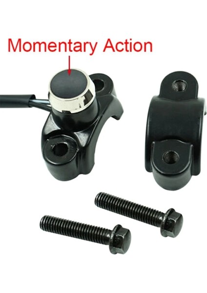1 Takım Stili 22C Motorcycle Switch Handlebar Mount Horn Headlight Strobe Momentary Switch Button Aluminum Alloy Interruptor (Yurt Dışından)