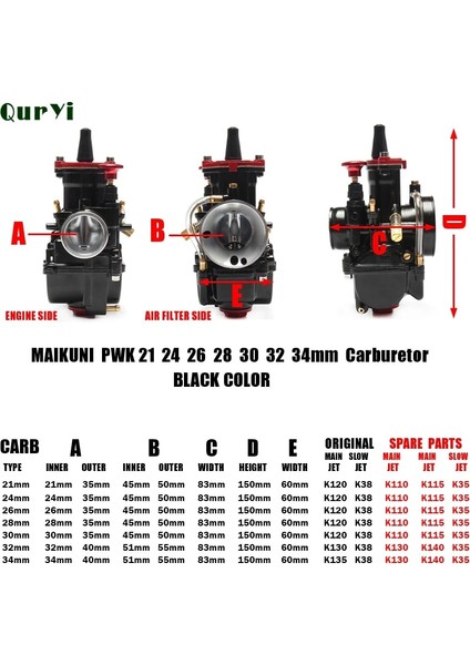 Mikuni 26 Tarzı Evrensel Ikuni Motosiklet Pwk Motor Karbüratör Carburador Carb Scooter, Güç Jet Utv Atv ile (Yurt Dışından)