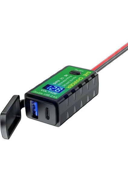 4.8A Stili 3.1A.8A Type-C Motosiklet USB Şarj Cihazı Sae - USB Type-C Voltmetre Onoff Anahtarı Su Geçirmez Hızlı Bağlantı Kesme Fişi Motosikletler (Yurt Dışından)