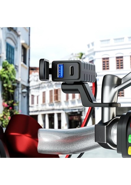 4.8A Stili 3.1A.8A Type-C Motosiklet USB Şarj Cihazı Sae - USB Type-C Voltmetre Onoff Anahtarı Su Geçirmez Hızlı Bağlantı Kesme Fişi Motosikletler (Yurt Dışından)