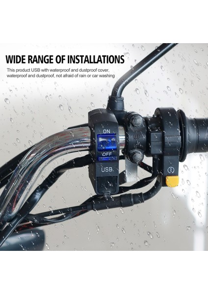 Kırmızı Stil Dc 12V LED Göstergesi Motosiklet Gidon Montaj USB Telefon Şarj Cihazı Anahtarlı Motosiklet Aksesuarları Yedek Parça (Yurt Dışından) modelleri
