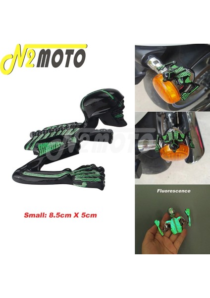 Küçük Siyah Yeşil Stil Krom Otoyol Şahin Kafatası Süs Visor Harley Softail Bobber Chopper 7 "far Lambası Çamurluk Iskelet Heykeli Dekoratif (Yurt Dışından)