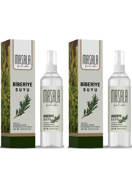 Biberiye Suyu 125 ml x 2 Adet - Rosemary Floral Water - Biberiye Suyu Sebum ve Yağ Dengeleyici Hidrosol
