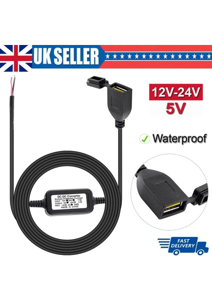 USB Şarj Cihazı Gizli Su Geçirmez USB Güç Kaynağı Bağlantı Noktası Soket Şarj Cihazı Motor Şarj Cihazı Motosiklet Akıllı Telefon Gps (Yurt Dışından)