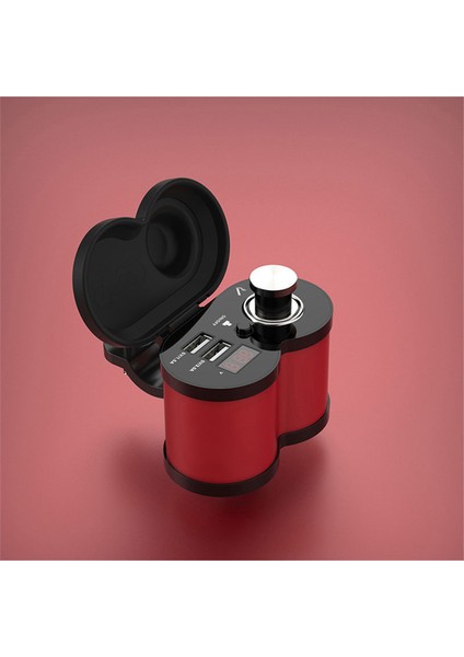 Kırmızı Stil Motosiklet Çakmak Voltmetre ile USB Şarj Cihazı Zaman Göstergeli Çift USB Hızlı Şarj Cihazı 5V 3.0A.5A Autocycle Için (Yurt Dışından)