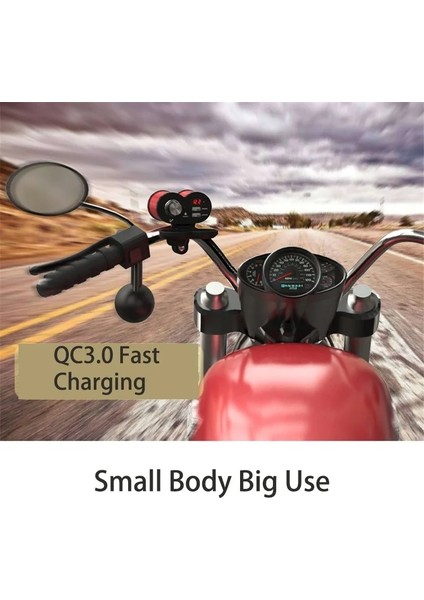 Kırmızı Stil Motosiklet Çakmak Voltmetre ile USB Şarj Cihazı Zaman Göstergeli Çift USB Hızlı Şarj Cihazı 5V 3.0A.5A Autocycle Için (Yurt Dışından)