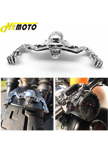 Küçük Siyah Yeşil Stil Krom Otoyol Şahin Kafatası Süs Visor Harley Softail Bobber Chopper 7 "far Lambası Çamurluk Iskelet Heykeli Dekoratif (Yurt Dışından)
